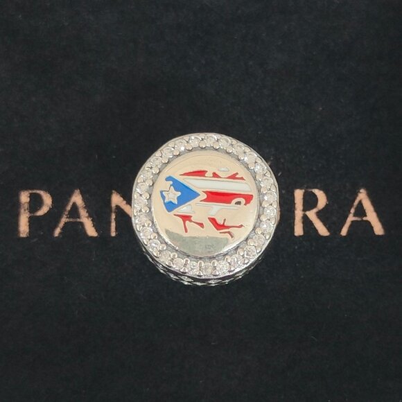 Pandora Frog Flag Puerto Rico Bead Charm Pendant S925 ALE with box - Picture 1 of 7